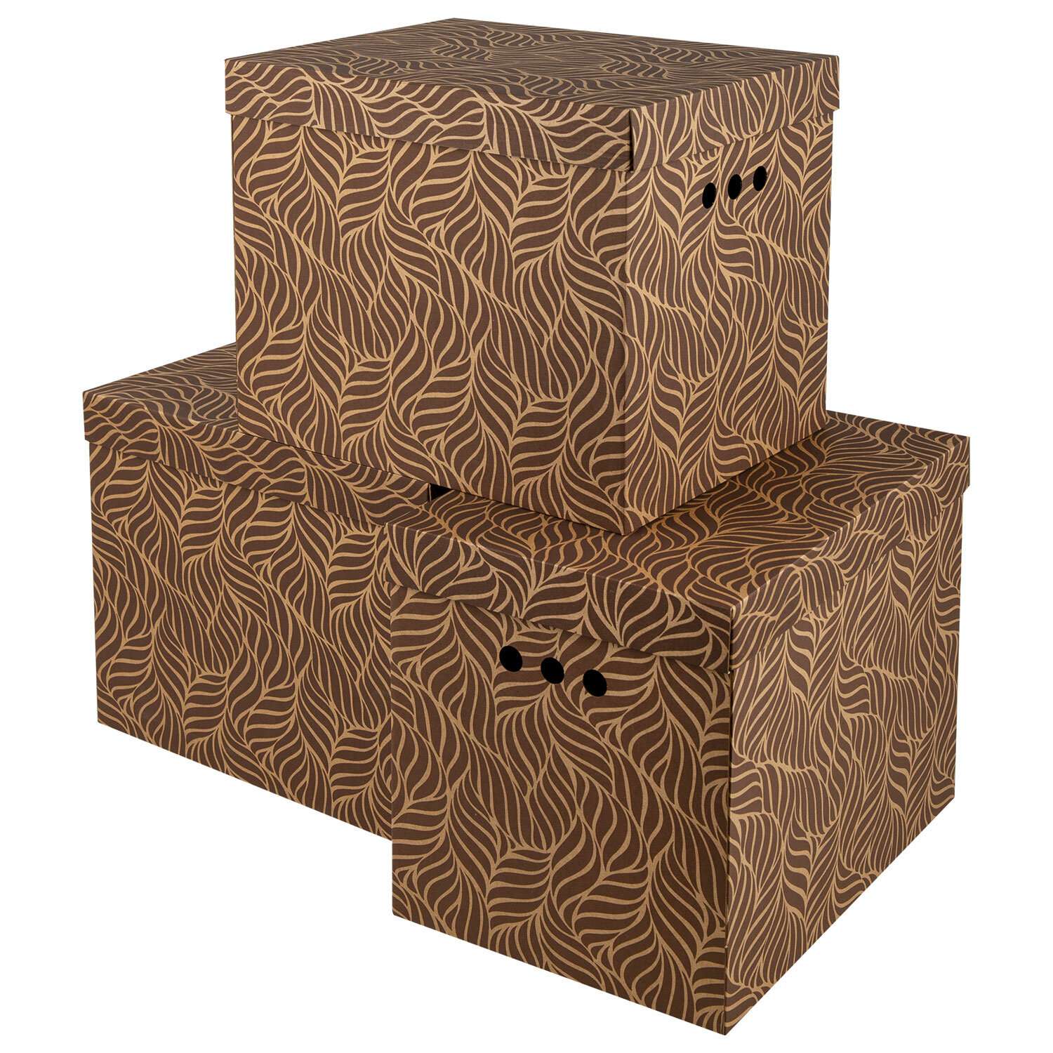 Коробки картонные Brauberg для хранения вещей с крышкой 3 штуки - фото 9