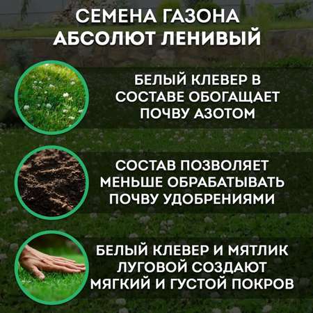 Семена для газона ABSOLUTE GREEN Ленивый 1 кг