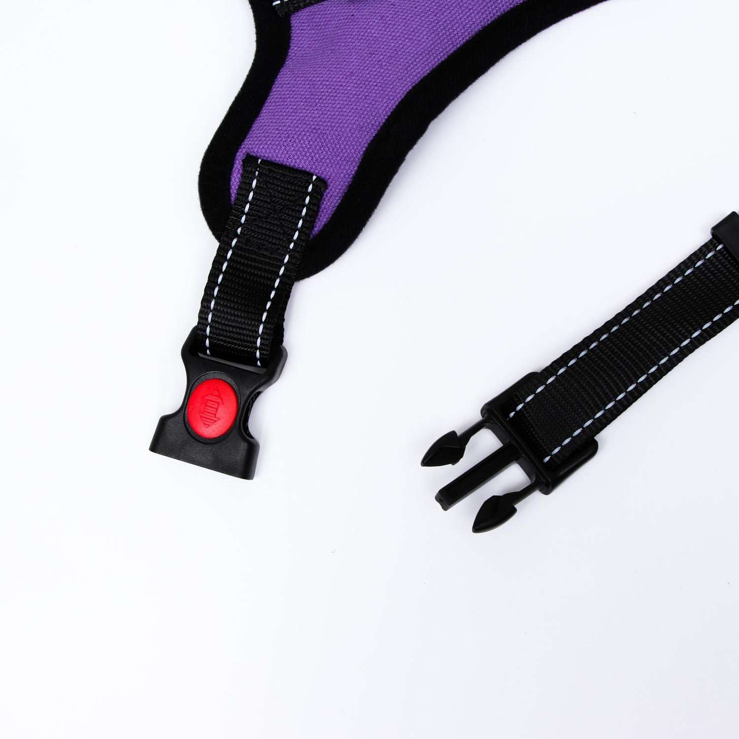 Шлейка Пижон мягкая светоотражающая XL расширенная фиолетовая - фото 6