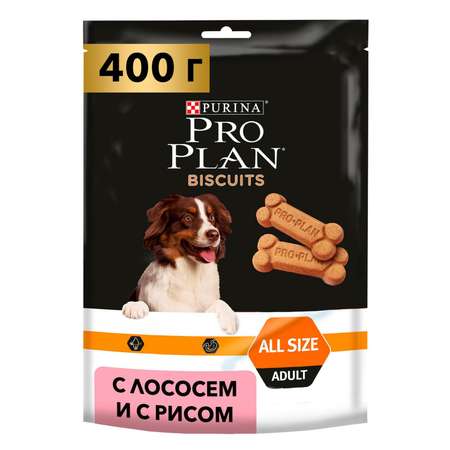 Лакомство для собак PRO PLAN Biscuits лосось c рисом 400г