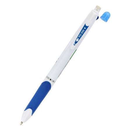 Ручка многофункциональная Flexoffice 4in1 мульти: синие+красные чернила + мех. карандаш + ластик