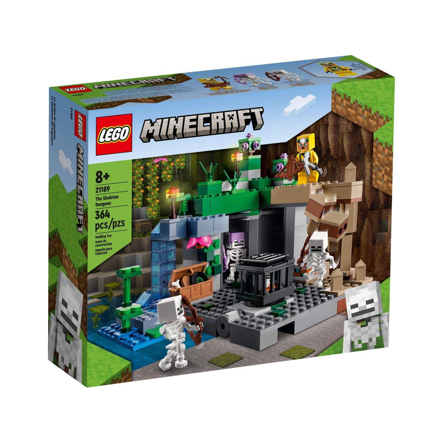 Конструктор LEGO Minecraft Подземелье скелета 21189 купить по цене 2999 ₽ в  интернет-магазине Детский мир