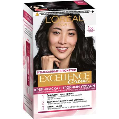 Крем-краска LOREAL Excellence оттенок 1.00 Черный