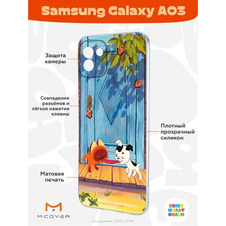 Силиконовый чехол Mcover для смартфона Samsung Galaxy A03 Союзмультфильм Середина сосиски