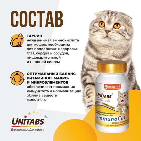 Витамины для кошек Unitabs Immuno Cat с Q10 120таблеток