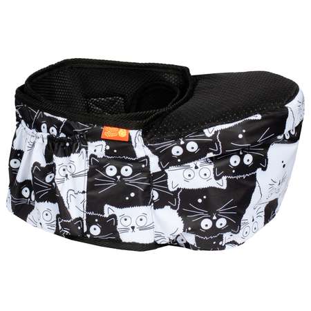 Хипсит-рюкзак Чудо-чадо со спинкой «‎Непоседа» черно-белые коты