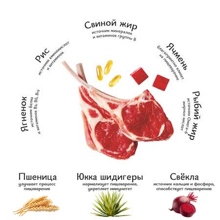 Корм для щенков Roybis 5кг с ягненком сухой полнорационный для мелких пород