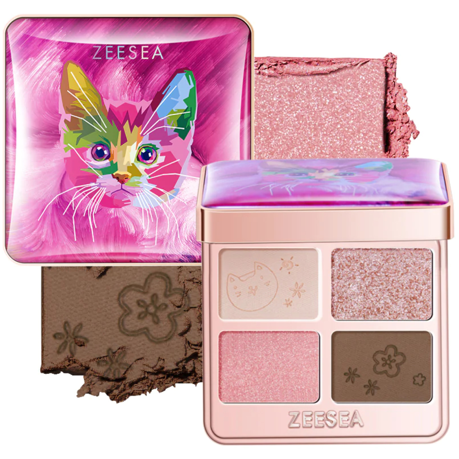 Тени для век Zeesea Tipsy Kitty Eyeshadow Quad тон 02 3.5 г - фото 2