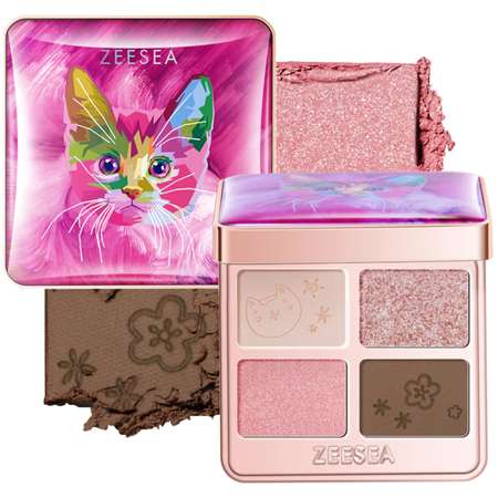 Тени для век Zeesea Tipsy Kitty Eyeshadow Quad тон 02 3.5 г