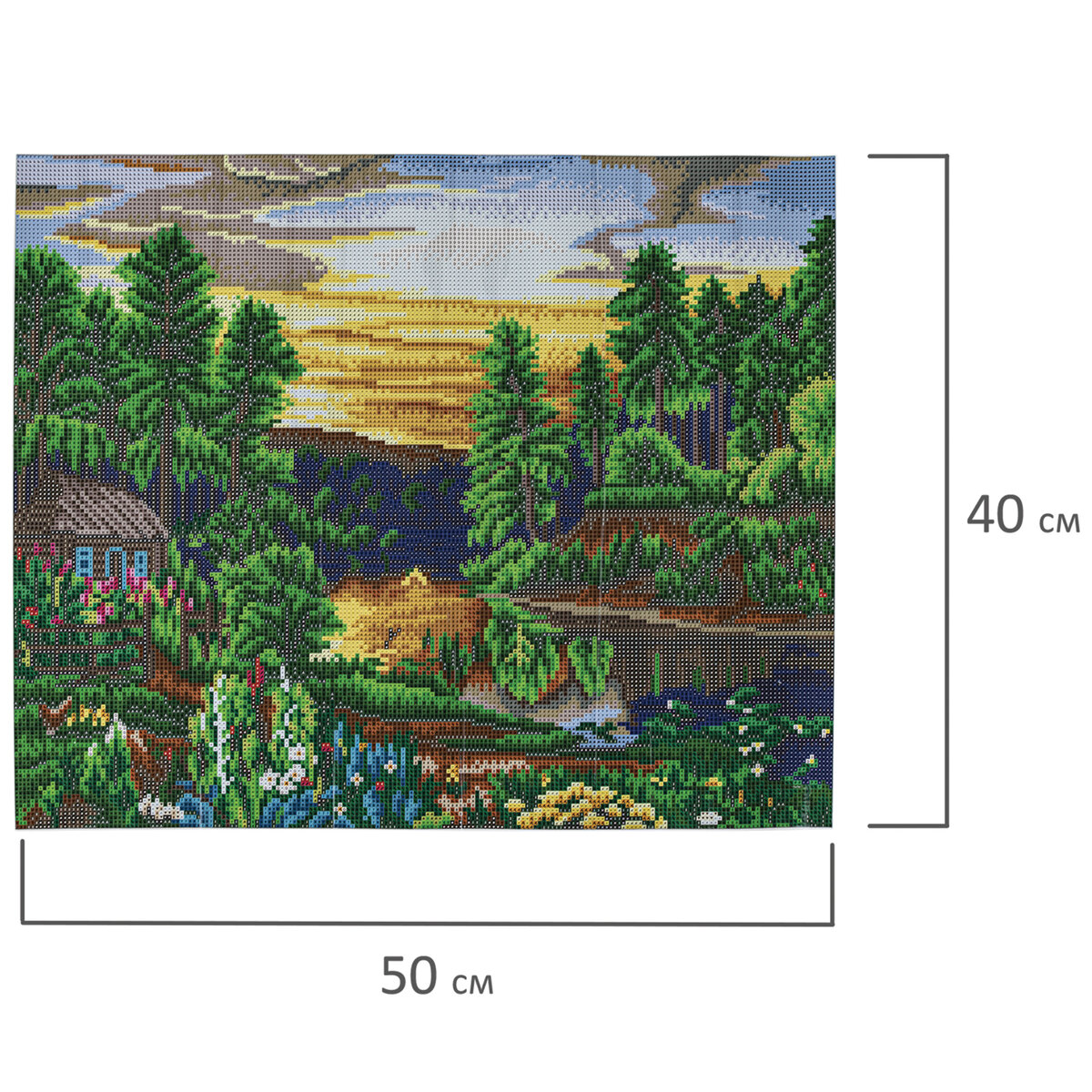 Алмазная мозаика Остров Сокровищ 40х50 см Домик в лесу - фото 6