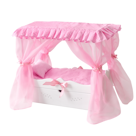 Кроватка для кукол Мега Тойс деревянная Diamond Princess с выдвижным ящиком