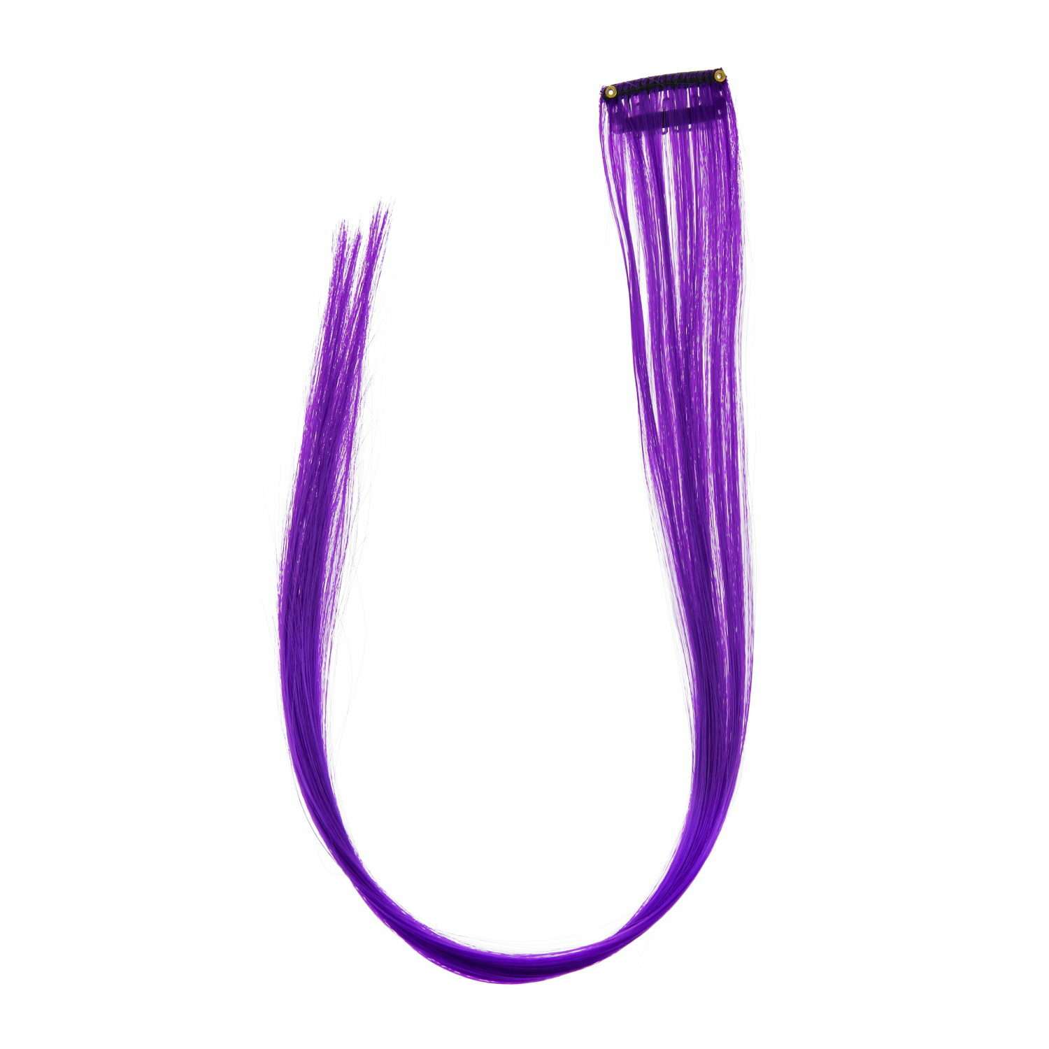 Цветные пряди для волос Lukky Fashion на заколках искусственные детские фиолетовые 55 см аксессуары для девочек - фото 2