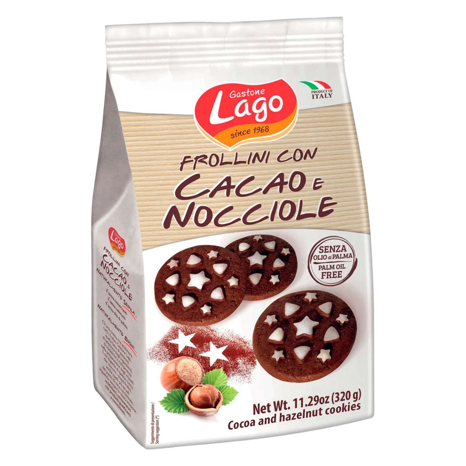 Печенье Frollini Gastone Lago с шоколадом и фундуком 320 г - фото 1