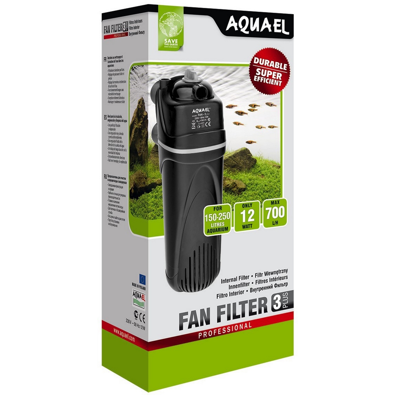 Фильтр для аквариумов AQUAEL Fan Filter 3 plus внутренний 102370 - фото 2