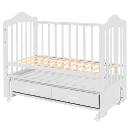 Детская кроватка Noony Solo прямоугольная, универсальный маятник (белый)