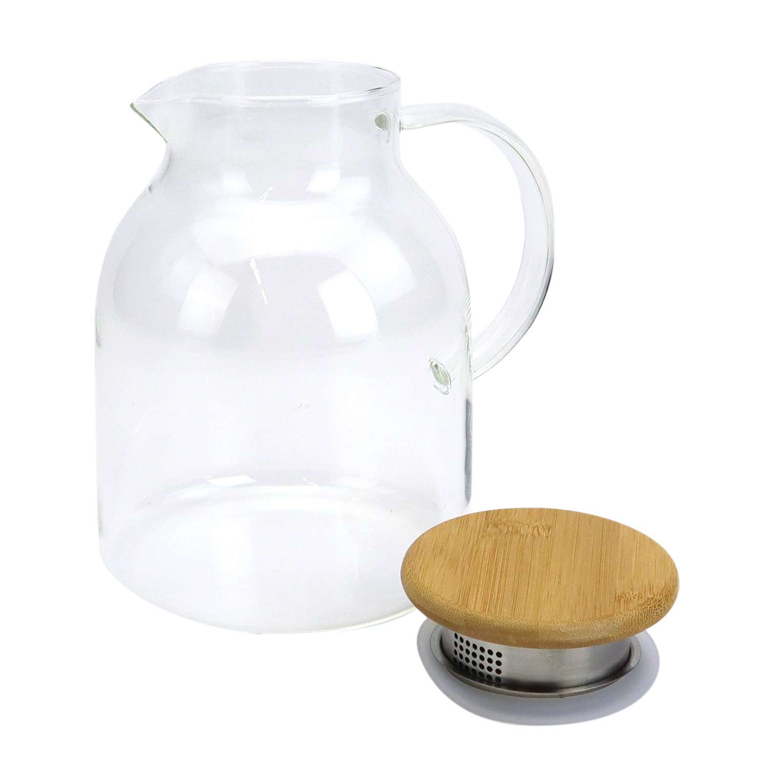 Заварочный чайник ND PLAY с бамбуковой крышкой и металлическим ситечком в подарочной упаковке 1600 мл стекло - фото 1
