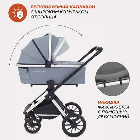 Коляска детская 3 в 1 MOWbaby Tilda blue