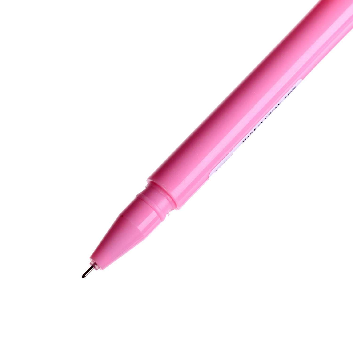 Ручка Calligrata гелевая прикол с лампочкой «Единорог» розовая - фото 3