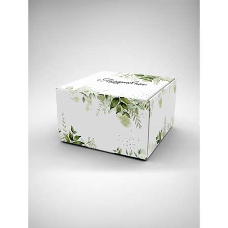 Подарочная коробка с конфетти HitMix Белая с цветами