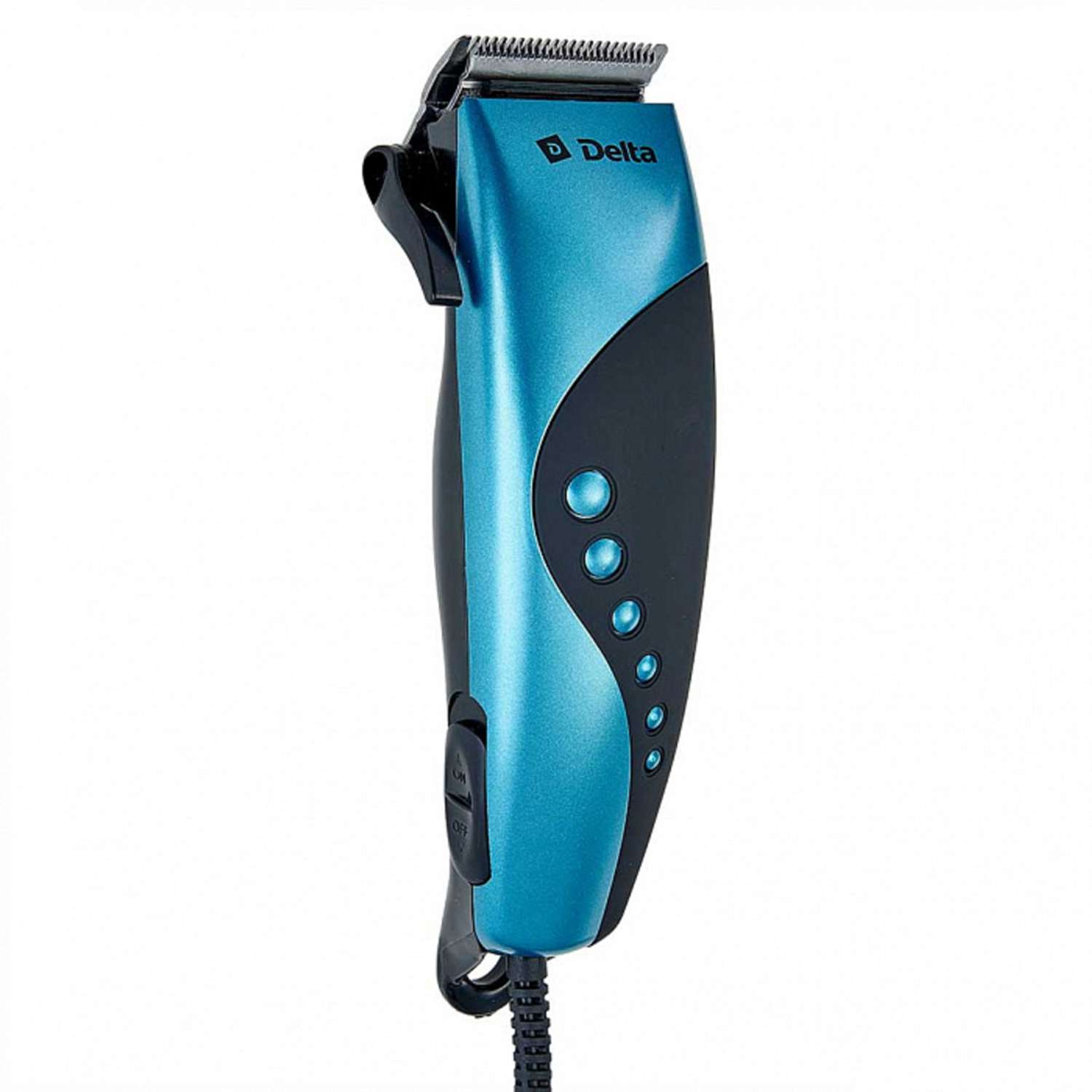 Машинка для стрижки волос Delta DL-4049 бирюзовый 10Вт 4 съемных гребня - фото 1