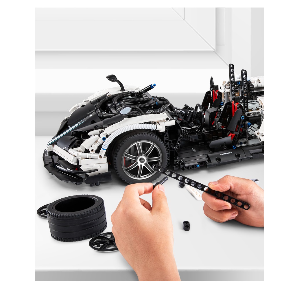 Конструктор Rastar 1:8 Pagani Huayra BC Белый 2934 элементов - фото 10