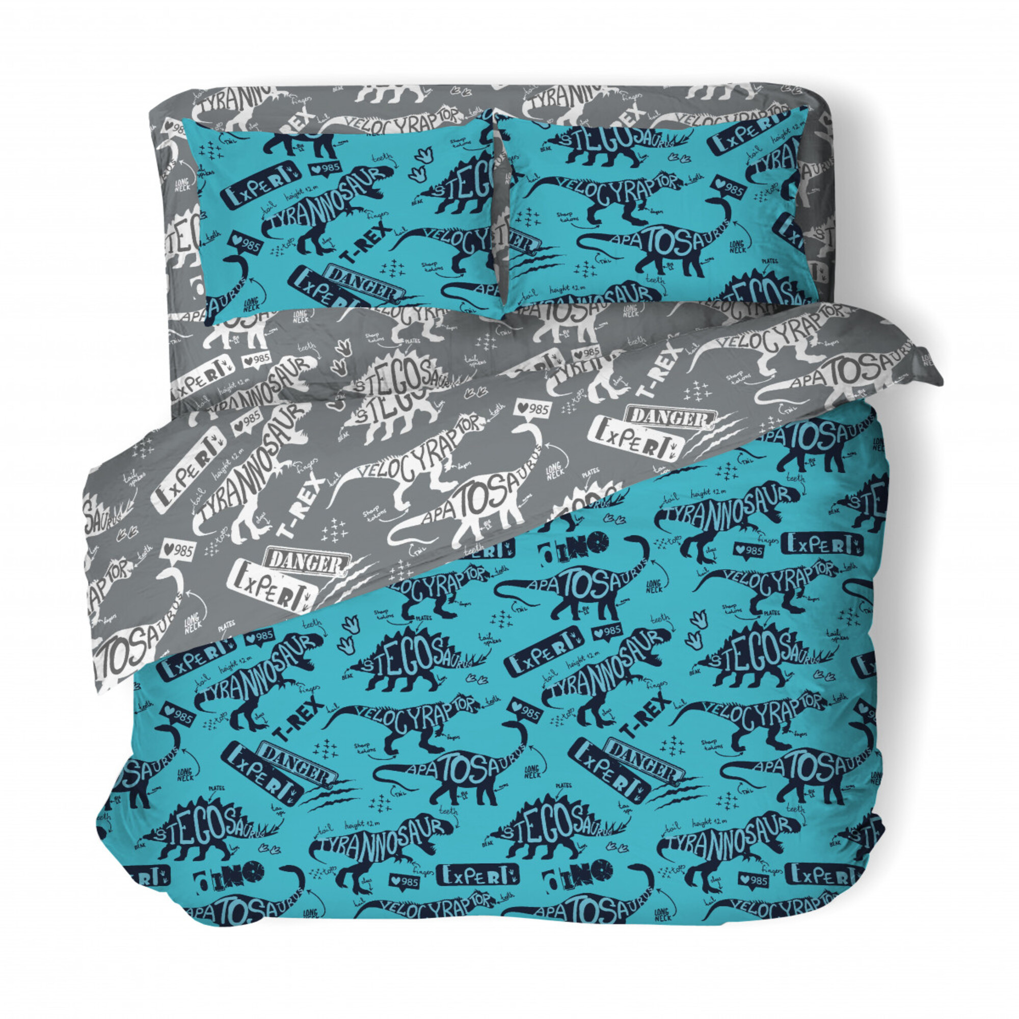 Комплект постельного белья Селтекс 1.5 спальный бязь Динозавры - фото 1
