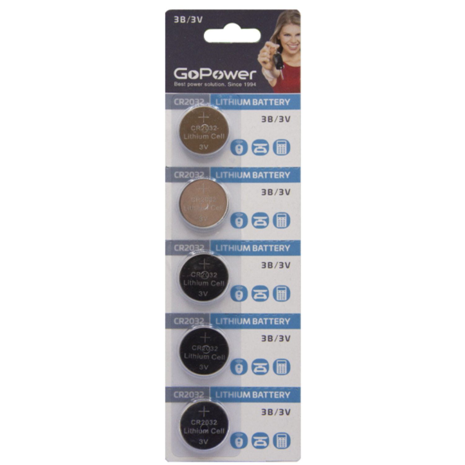 Батарейки GoPower Батарейка GoPower CR2032 BL5 Lithium 3V - фото 1