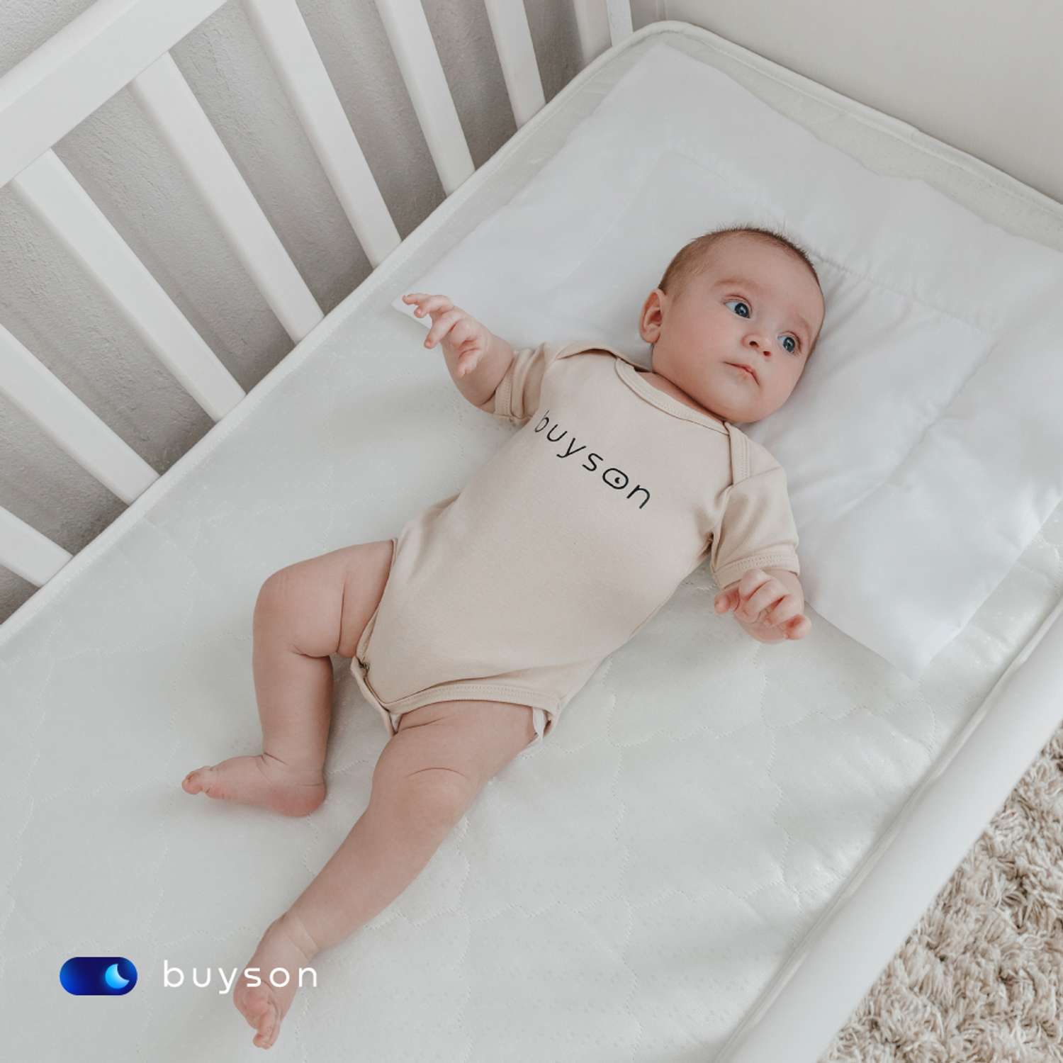 Анатомическая подушка buyson BuyMini для новорожденных от 0 до 3 лет 35х55 см высота 3 см - фото 4