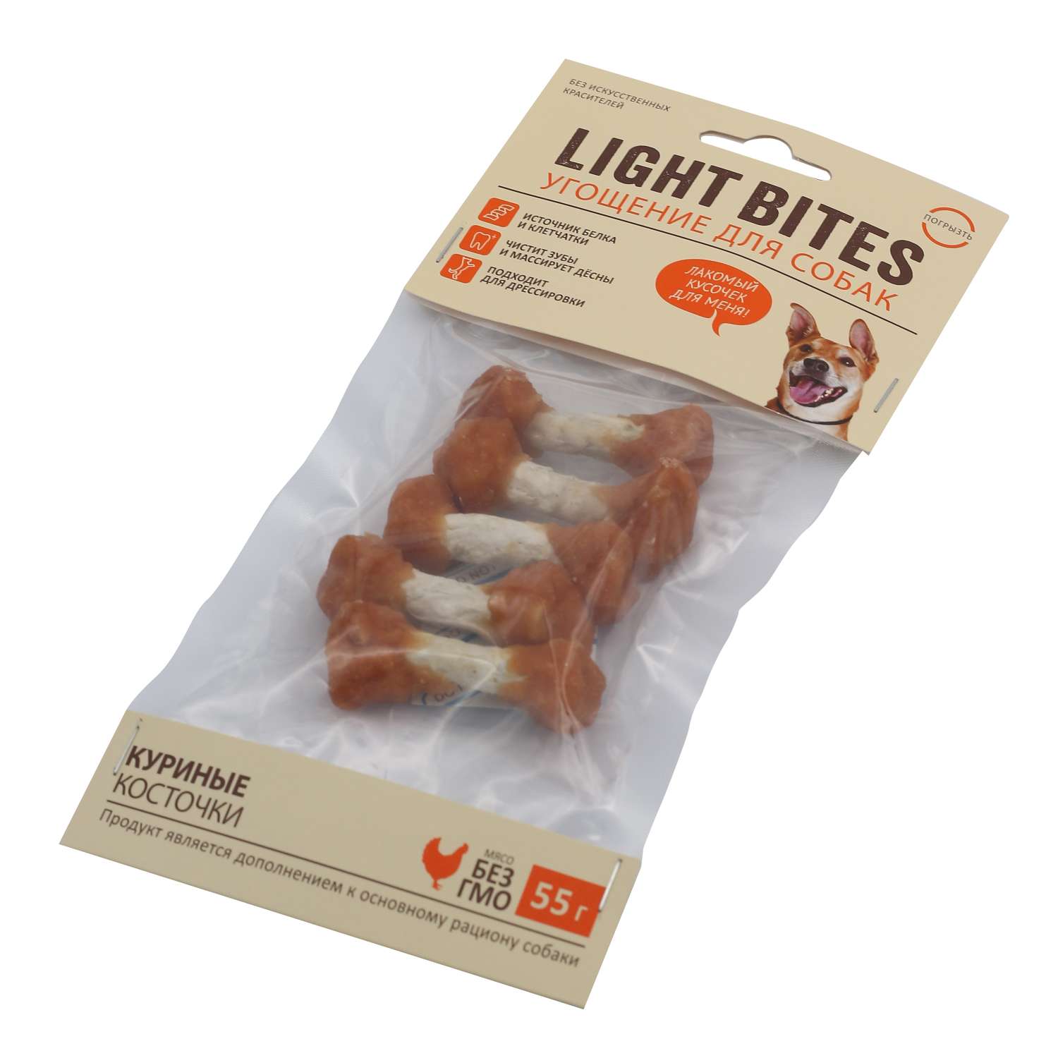 Лакомства для собак Light Bites 55г Куриные косточки RM037 LIGHT BITES - фото 3