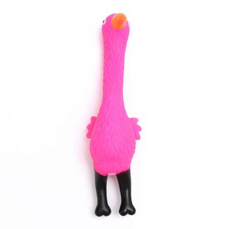 Игрушка для собак Пижон пищащая «Фламинго» розовая