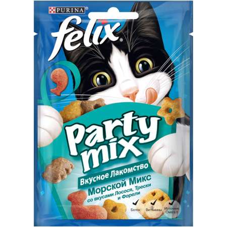 Корм для кошек Felix Party mix морской микс со вкусами трески и лосося пауч 20г