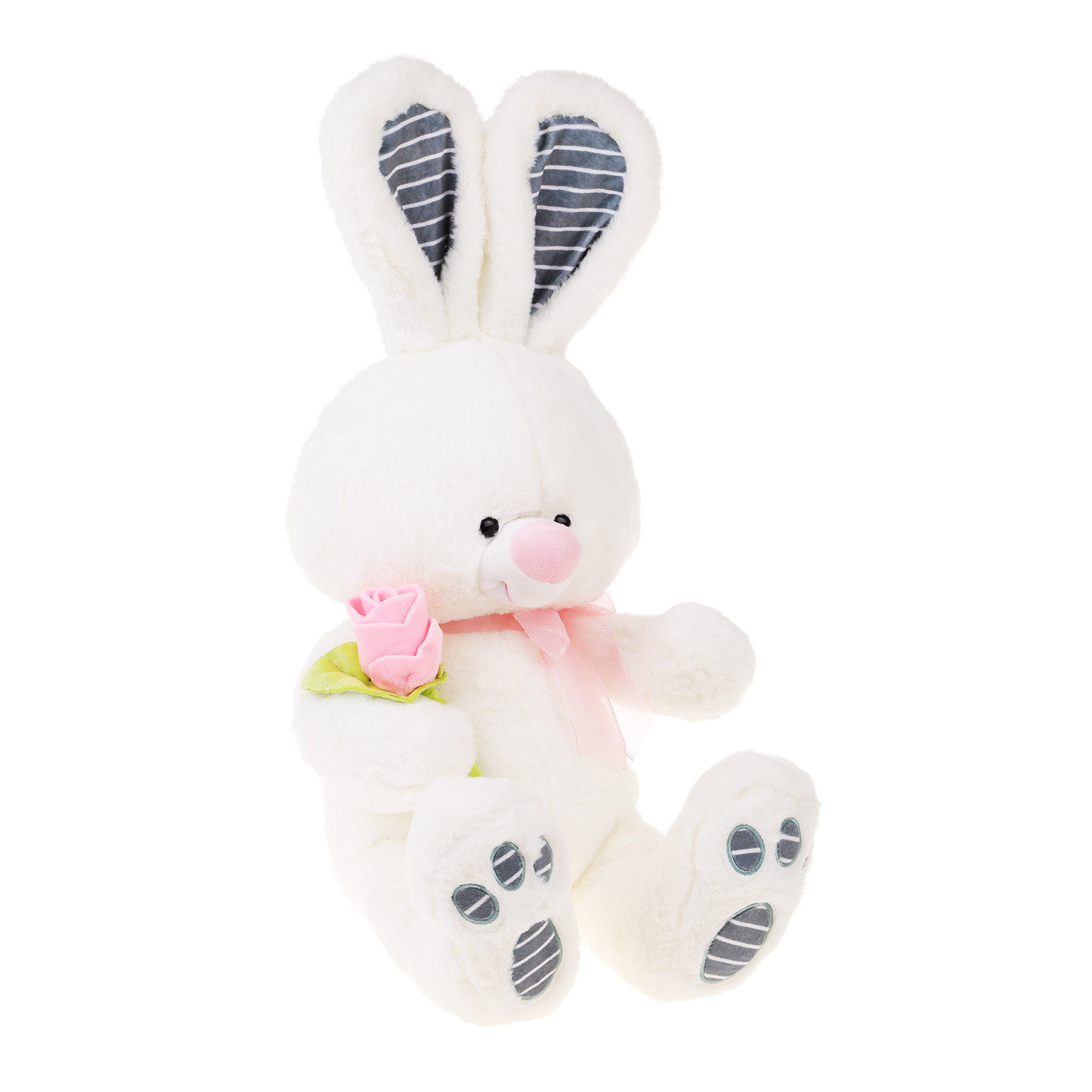 Мягкая игрушка Fluffy Family Зая 40 см с цветком - фото 3