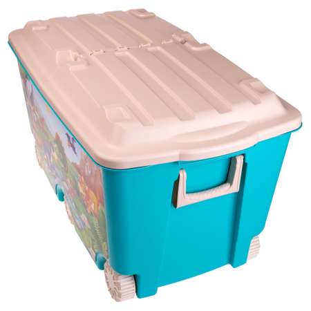 Ящик Пластишка 6колес с декором Голубой 431385102