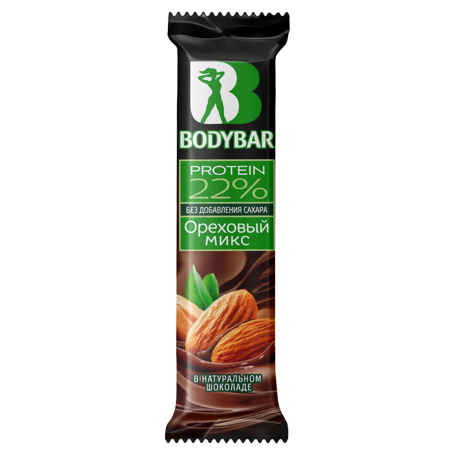 Батончик BodyBar протеиновый ореховый микс в горьком шоколаде 50г - фото 1