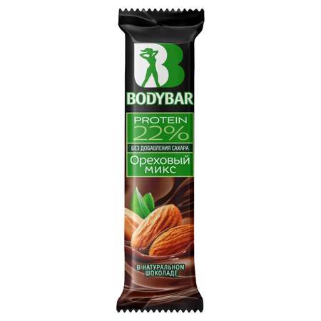 Батончик BodyBar протеиновый ореховый микс в горьком шоколаде 50г