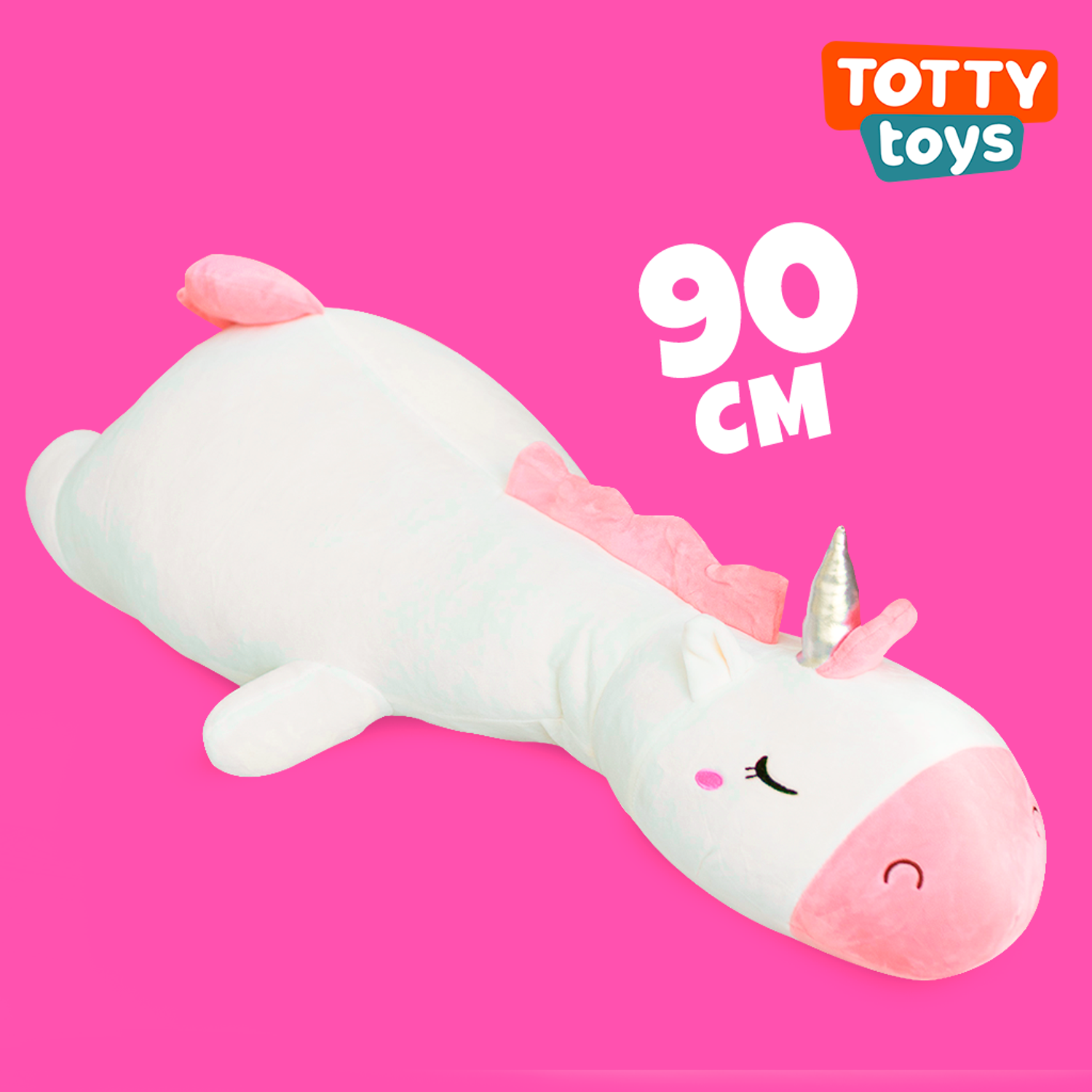 Мягкая игрушка подушка TOTTY TOYS единорог 90 см антистресс развивающая обнимашка - фото 1