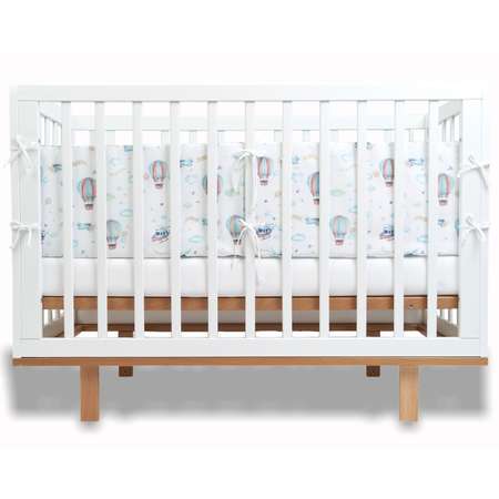 Бортики в кроватку loombee для новорожденных со съемными чехлами на 4 стороны Воздушные шары