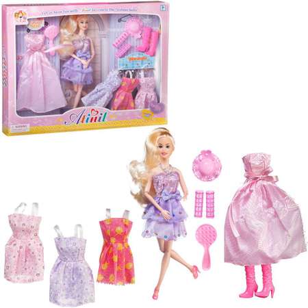 Кукла Atinil Junfa Гардероб модницы На вечеринку набор с 4 дополнительными платьями и аксессуарами