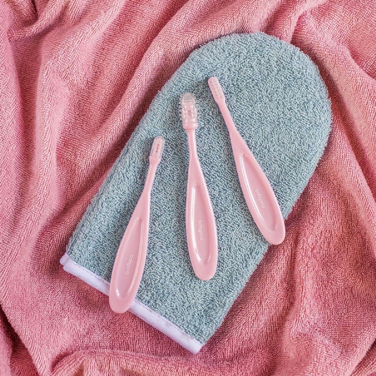 Набор зубных щеточек Babyono 3 шт Розовый 550 - фото 5