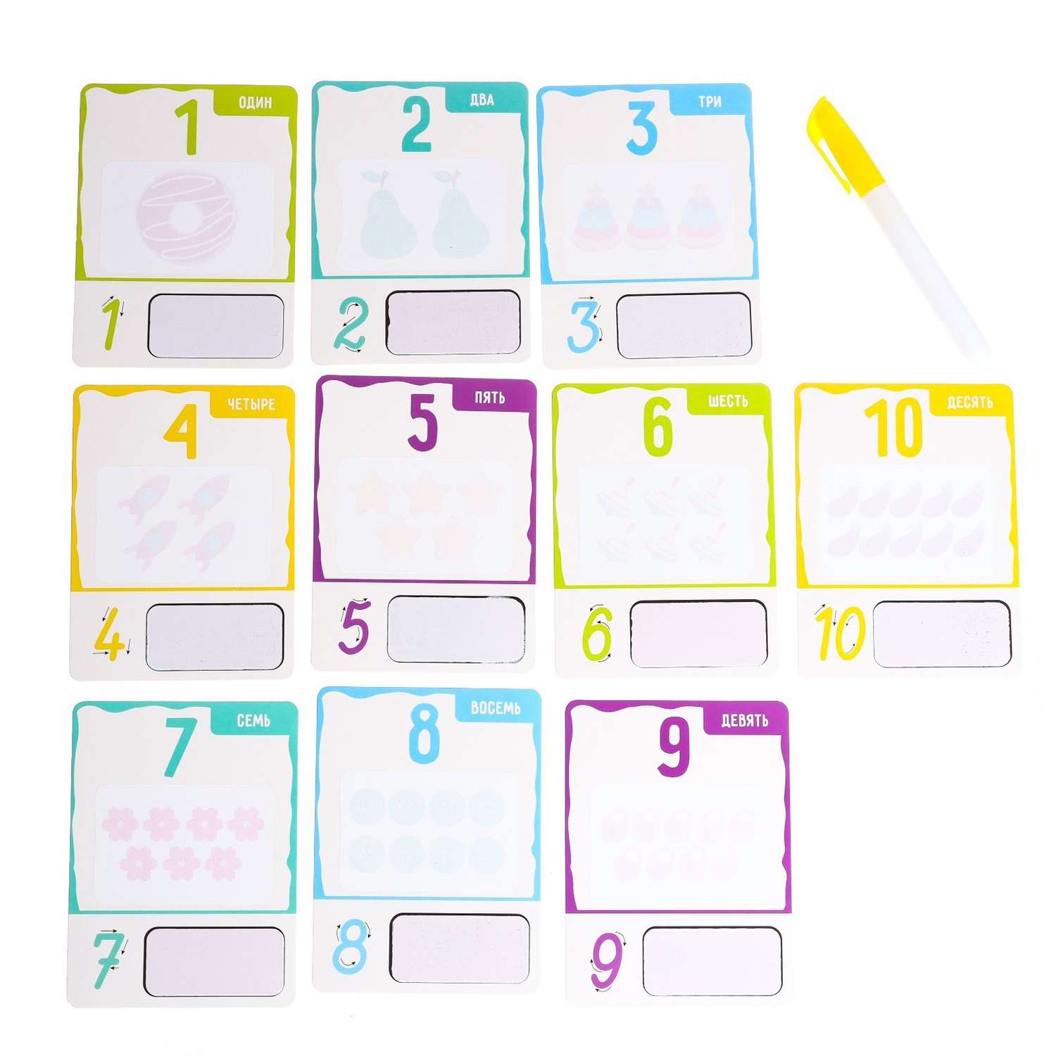 Карточки IQ-ZABIAKA для рисования водой Учимся писать цифры - фото 2