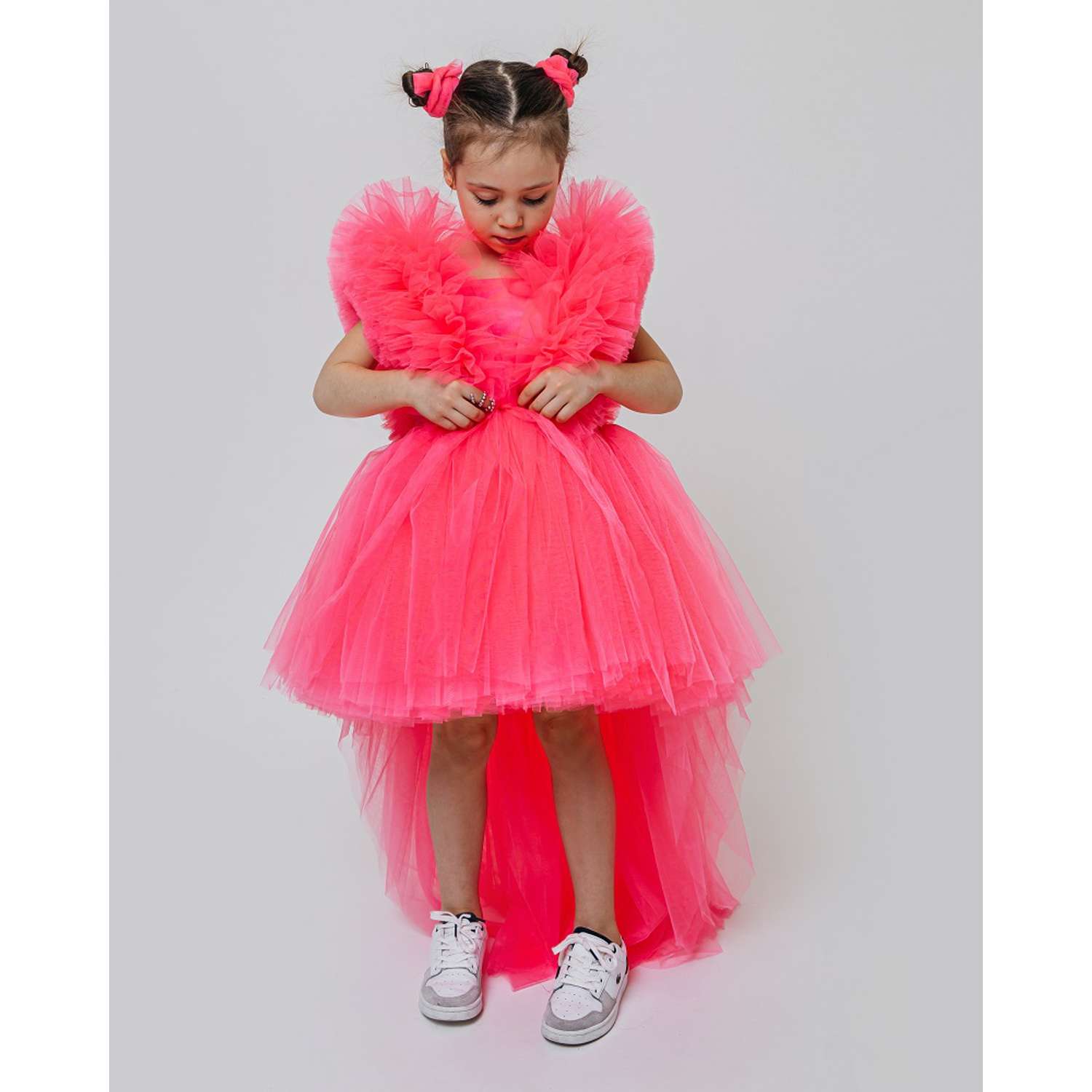 Платье Роскошь с Детства 07-RSD-27 розовый-неоновый- мини - фото 8