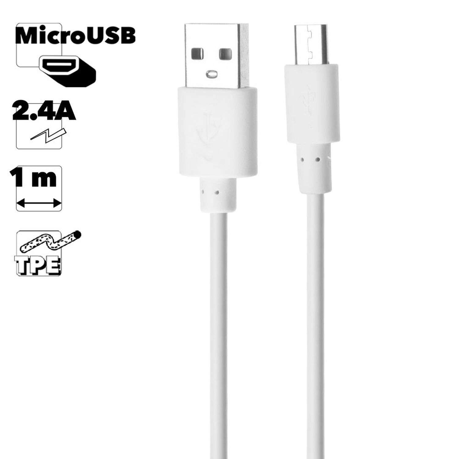 USB кабель Liberty Project MicroUSB 1м Белый - фото 3