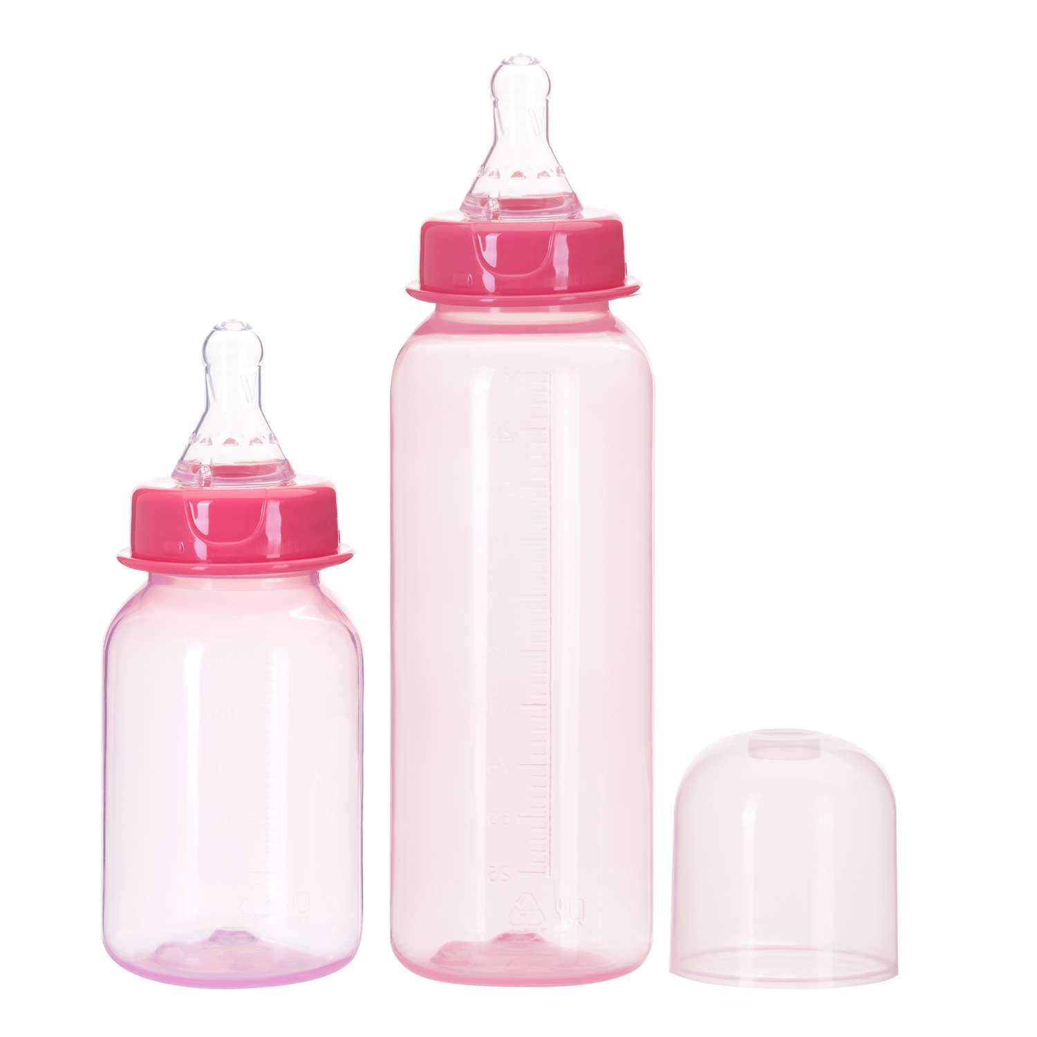 Набор бутылочек Курносики 2 шт. 125 мл и 250 мл розовый - фото 8
