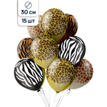 Воздушные шары Riota для праздника Сафари 30 см 15 шт