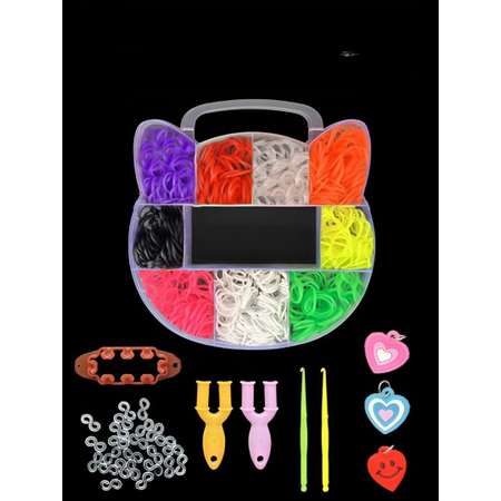 Набор резинок Color Kit для плетения браслетов Кошка 600 шт 5 видов деталей
