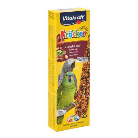 Лакомство для попугаев Vitakraft африканских Крекеры фрукты-орехи 2шт 21290