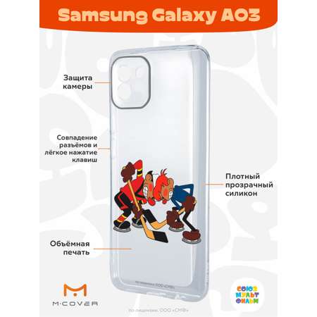 Силиконовый чехол Mcover для смартфона Samsung Galaxy A03 Союзмультфильм Кто одержит победу?
