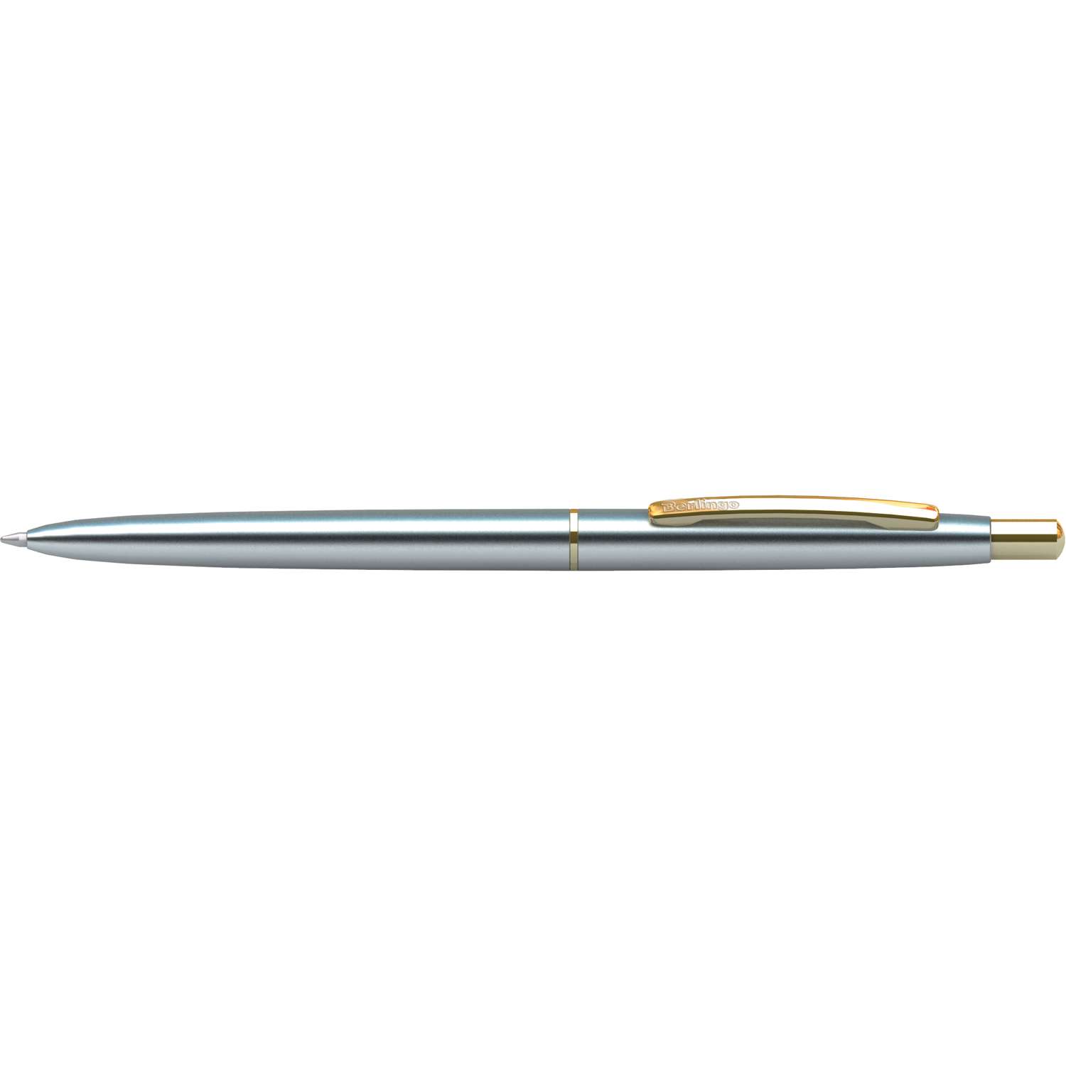 Ручка шариковая Berlingo Golden Prestige синяя 07мм корпус хром/золото - фото 1