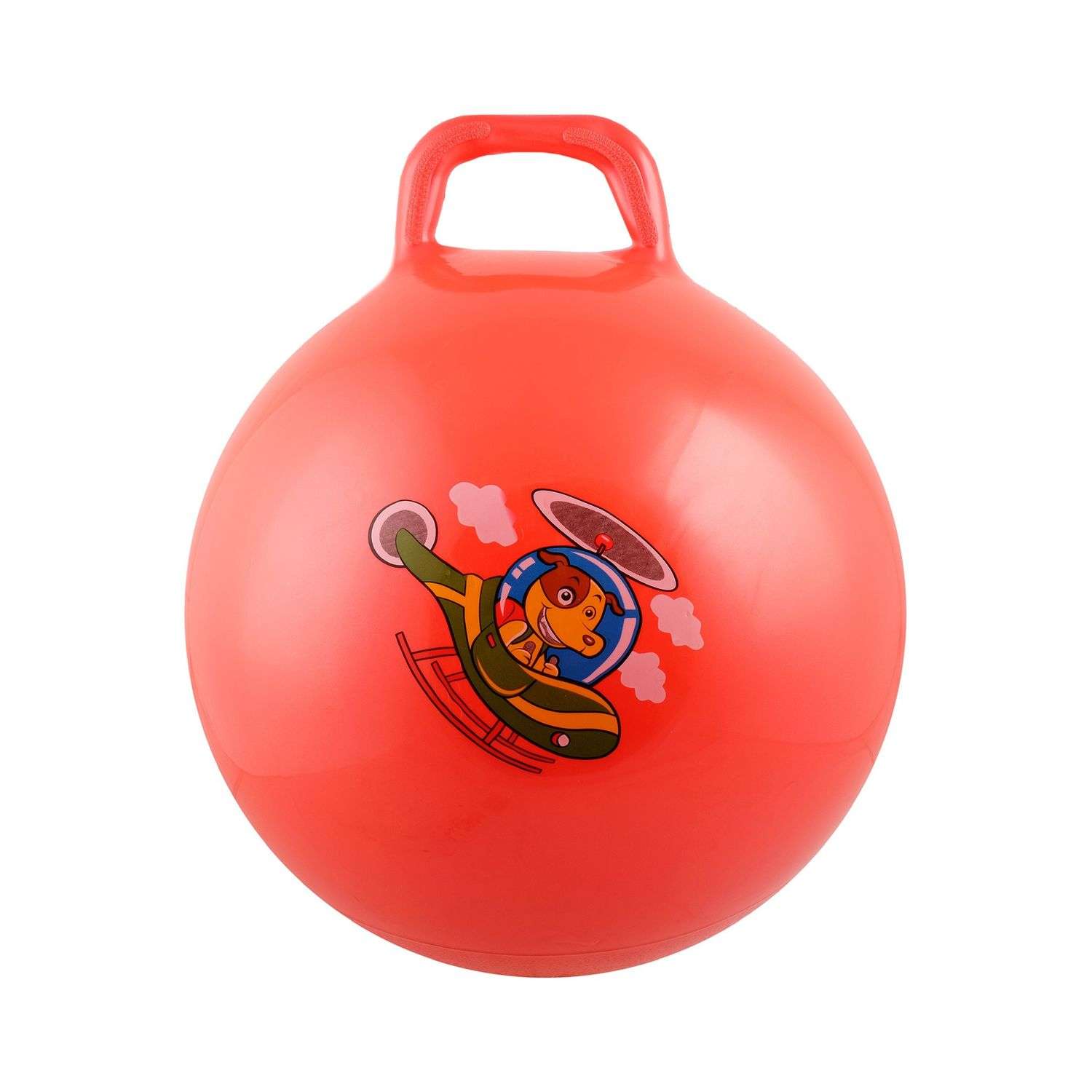 Мяч-прыгун Uniglodis с ручкой красный - фото 1
