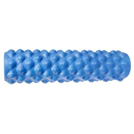 Ролик массажный STRONG BODY с шипами спортивный для фитнеса МФР йоги и пилатес 45 см х 12 см синий